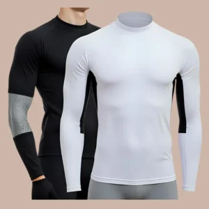 White And Black Sports Compression Shirts