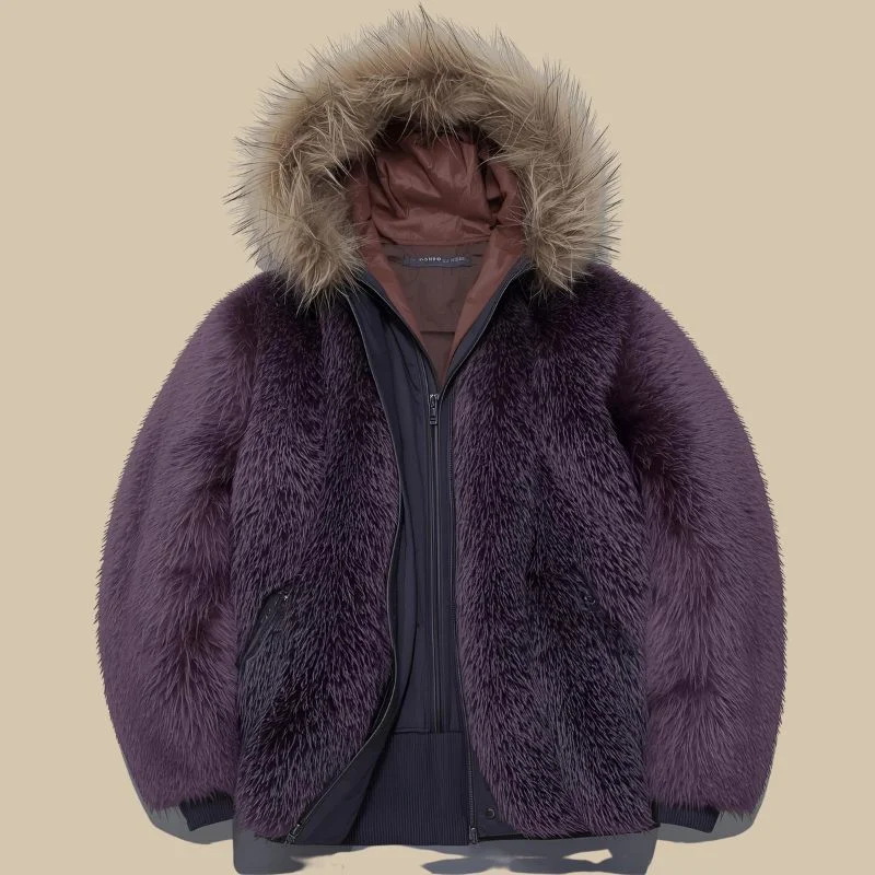 Close-Up View Of Fur Lining Inside Hoodie – Premium Quality Stitching And Smooth Interior Fabric