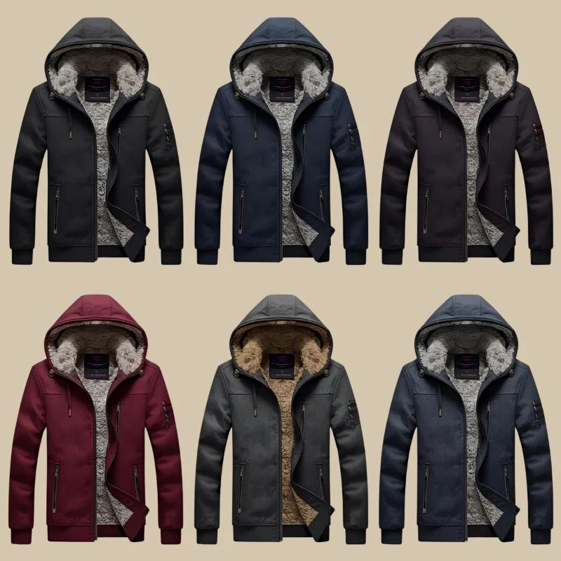 Custom Designed Fur Lined Zip Up Hoodie For Men By Sports Clothing Apparel