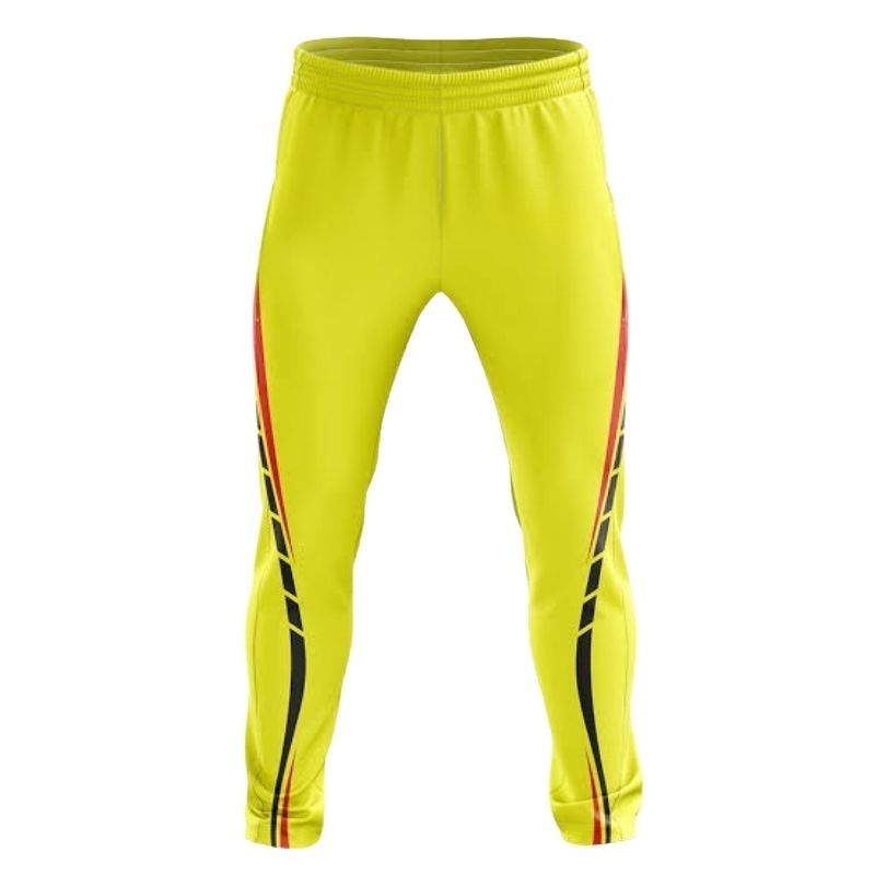 Blue Cricket Pants With Sponsor Logo And Side Piping