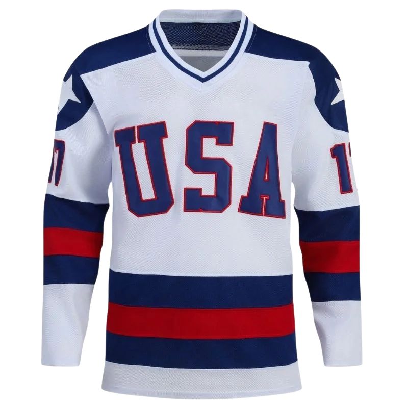 Close-Up Of Embroidered Details On An Ice Hockey Goalie Shirt