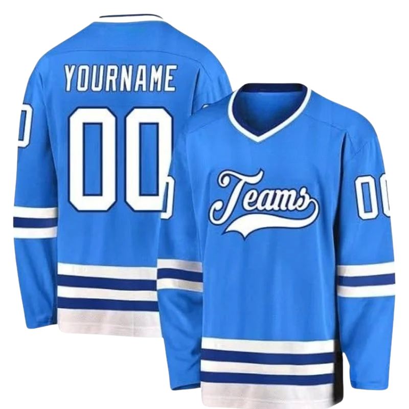 Custom Funny Ice Hockey Shirts Displayed With Front And Back Views