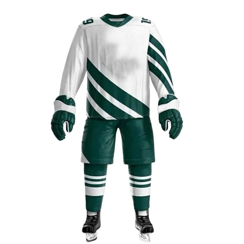 Player Wearing A Custom Ice Hockey Uniform During A Practice Session