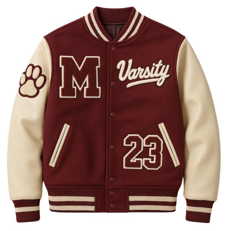 Men’s Varsity Jacket Featuring Wool Body, Premium Stitching, And Classic Collar