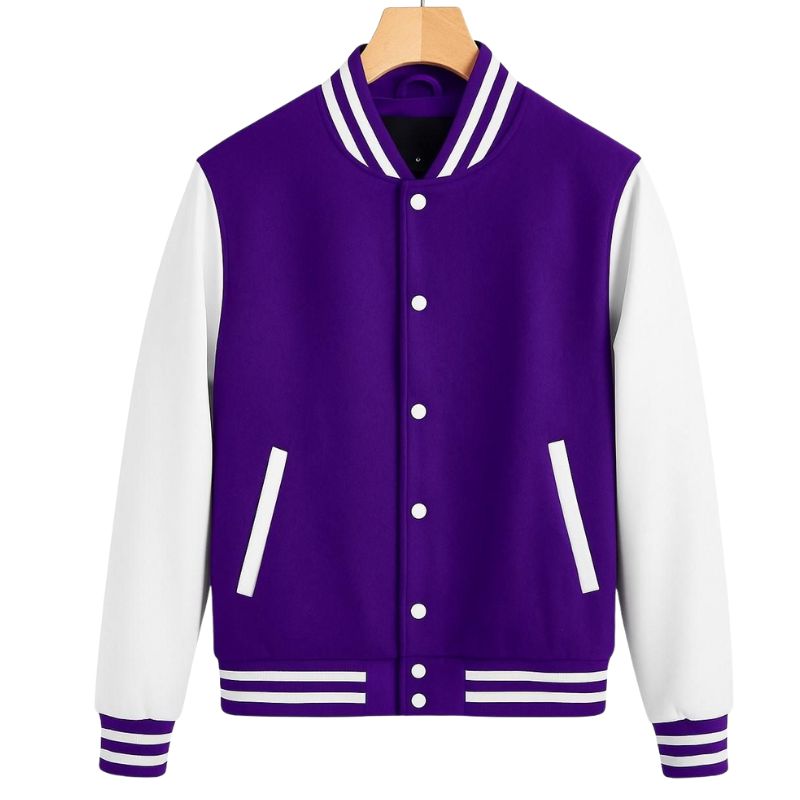 Custom Letterman Jacket Showing Detailed Embroidery And Team Branding