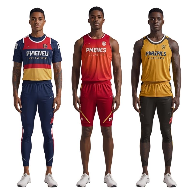 Custom Track Uniforms With Embroidered Team Logos And Numbers