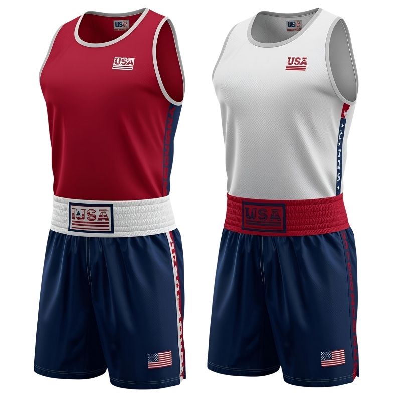 &Quot;Custom Boxing Uniforms Showing Logo And Name Embroidery Details&Quot;