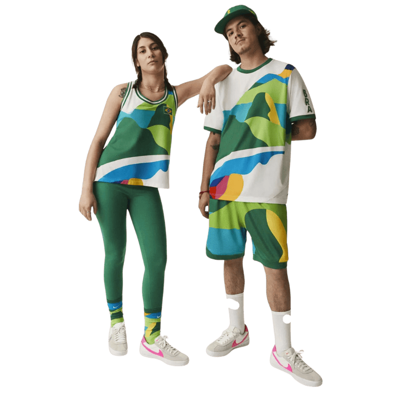 “Custom Usa Skateboarding Uniform With Red, White, And Blue Detailing.”