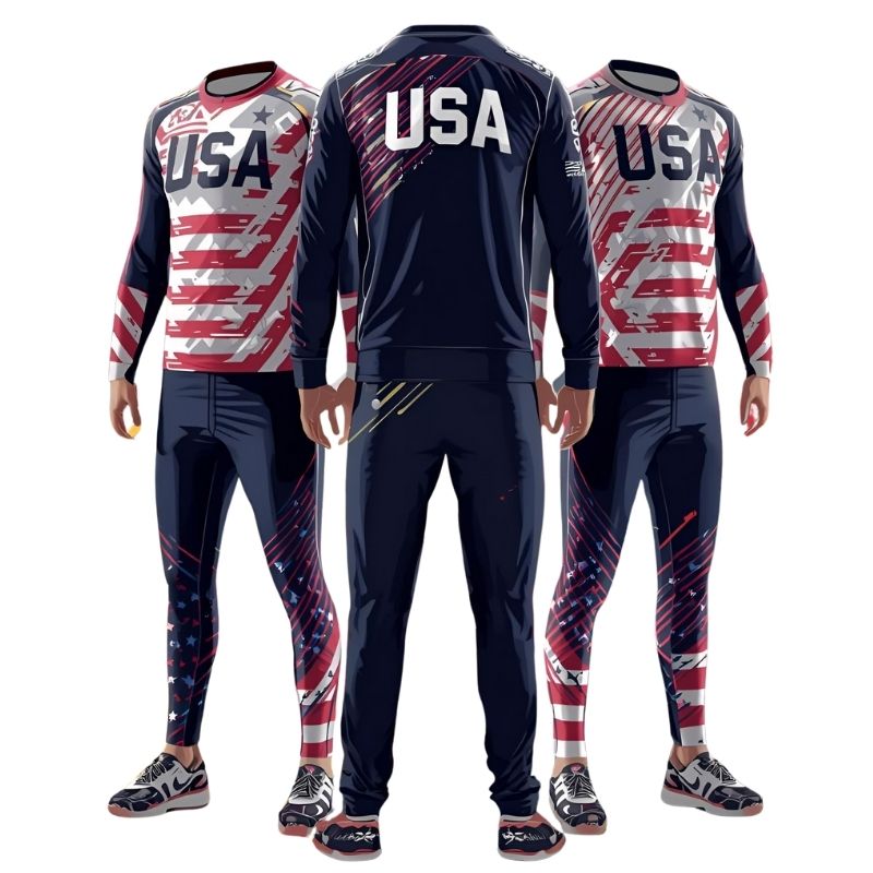 “Printed Team Logo And Number Detail On Usa Skateboarding Apparel.”