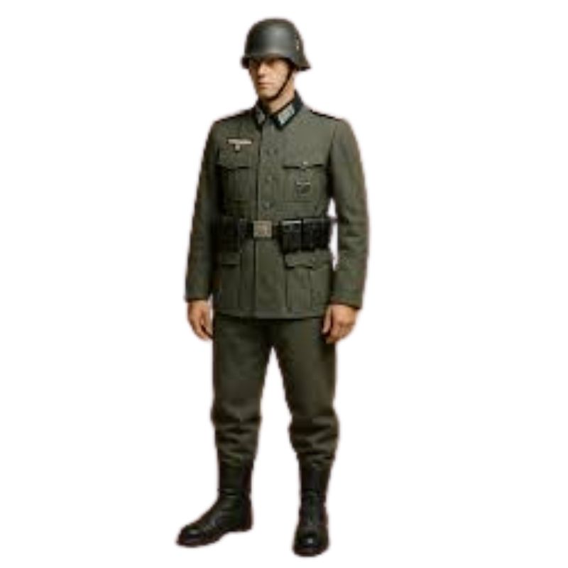 Wwii German Uniform Details Showing Buttons And Pockets