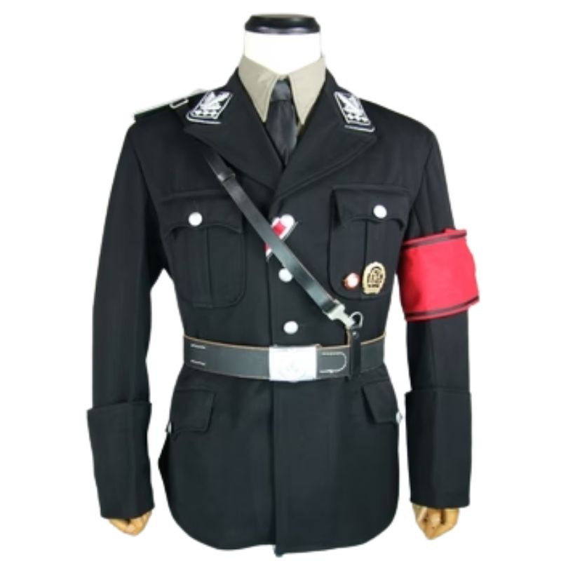 Close-Up Of Wwii German Tunic Fabric And Stitching